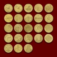 RARE COLLECTION OF THE SLOVENE COMMEMORATIVE GOLD COINS 1991-2006 **
