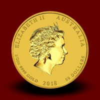 15,5940 g, Australian Lunar Gold Coin - Year of the Dog 2018