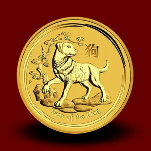 15,5940 g, Australian Lunar Gold Coin - Year of Dog 2018