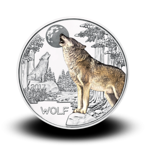 16 g (Cu/Ni), Volk - 3 € zbirateljski kovanec (2017), serija Živali v barvah