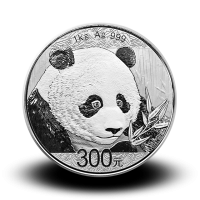 1000 g, Srebrni Kitajski panda 2017, 2018