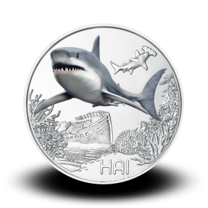 16 g (Cu/Ni), Morski pes - 3 € zbirateljski kovanec (2018), serija Živali v barvah