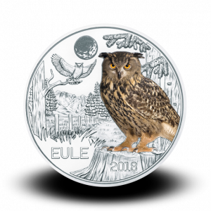16 g (Cu/Ni), Sova - 3 € zbirateljski kovanec (2018), serija Živali v barvah