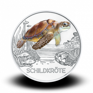 16 g (Cu/Ni), Želva - 3 € zbirateljski kovanec (2019), serija Živali v barvah 