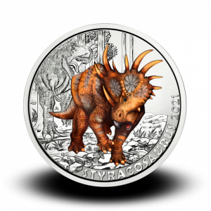 16 g Styracosaurus albertensis - 3 € zbirateljski kovanec (2021), serija Superzavri 