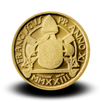 3 g, zlatnik Pontifikat papeža Frančiška - Sveti krst, 2023