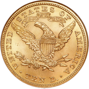 16,718 g, Zlati Coronet Head, 10 USD (različni letniki)