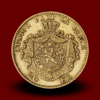 6,46 g, Zlati kovanec / 20 Bfrs Leopold II