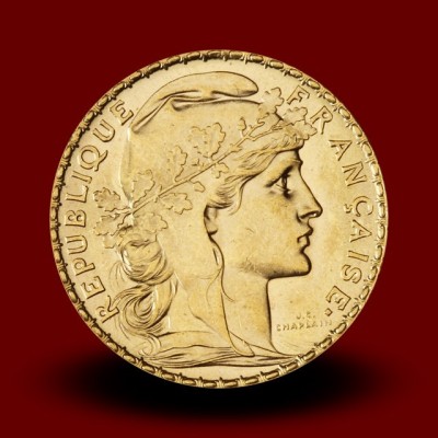 6,46 g, Zlati kovanec / 20 Frfs Marianne