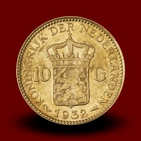 6,72 g, Zlati kovanec / 10 HFL Wilhelmina, William III